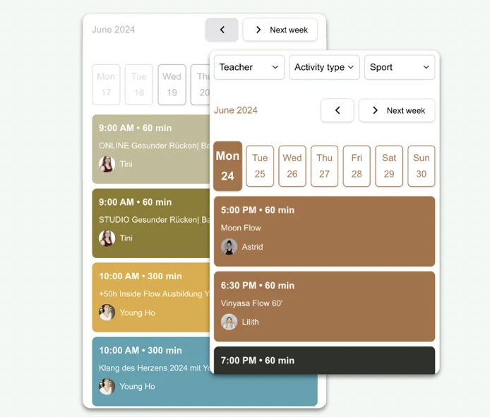 screenshot of Eversports Manager